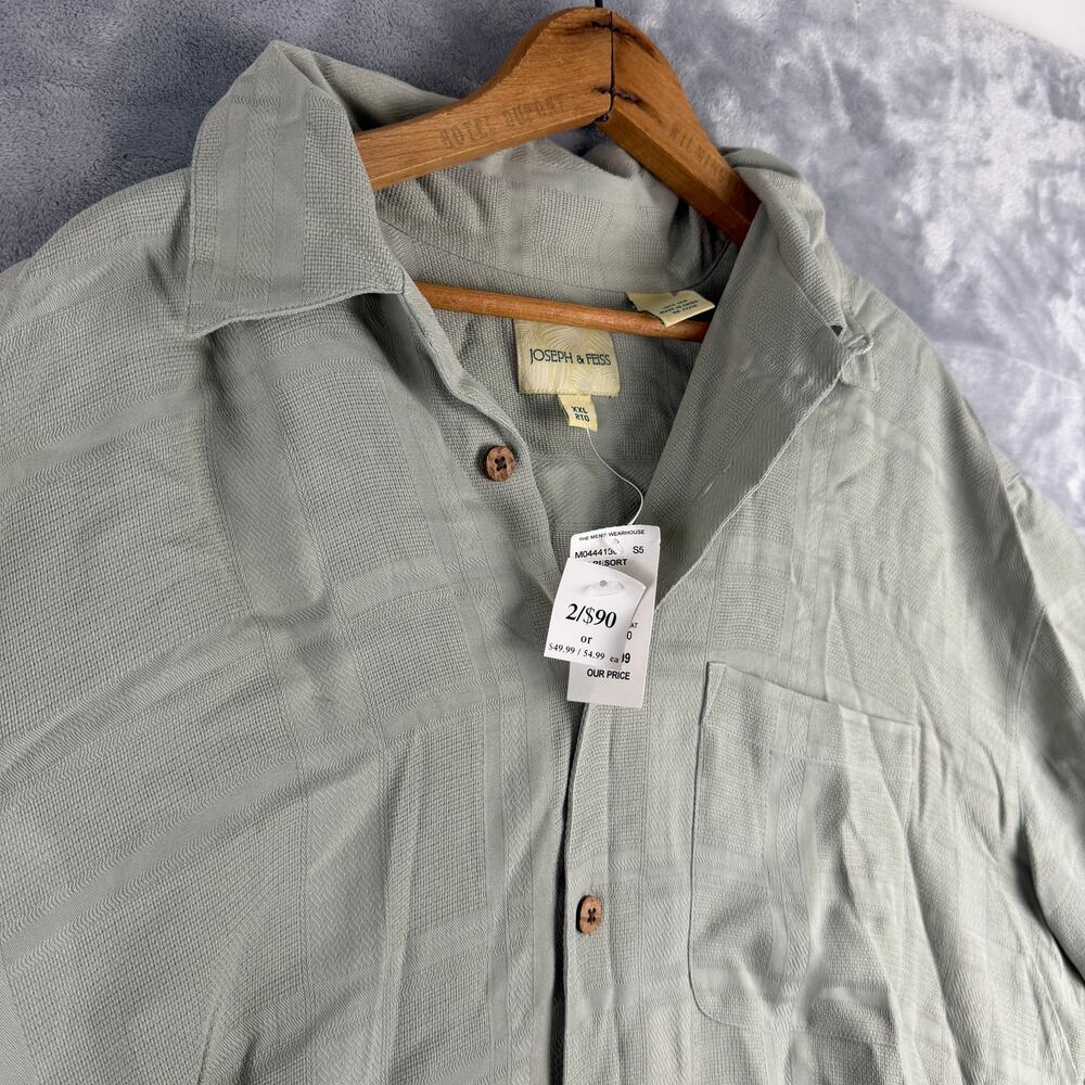 Men's‎  XXL Joseph & Feiss Short Sleeve Button Down Shirt 100% Silk NWT
